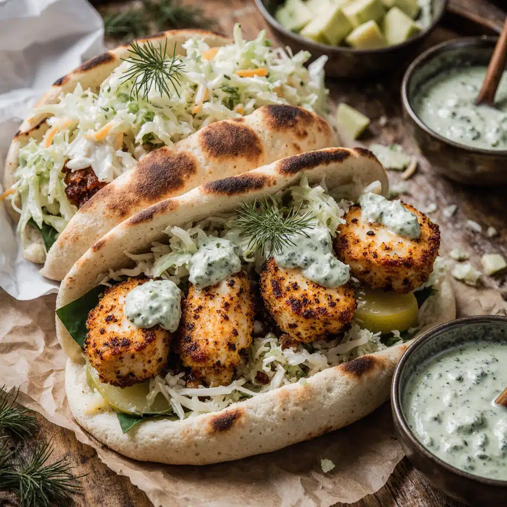 Delicious Sheet Pan Chicken Pitas with Herby Yogurt Cabbage Slaw 4 img 6 4