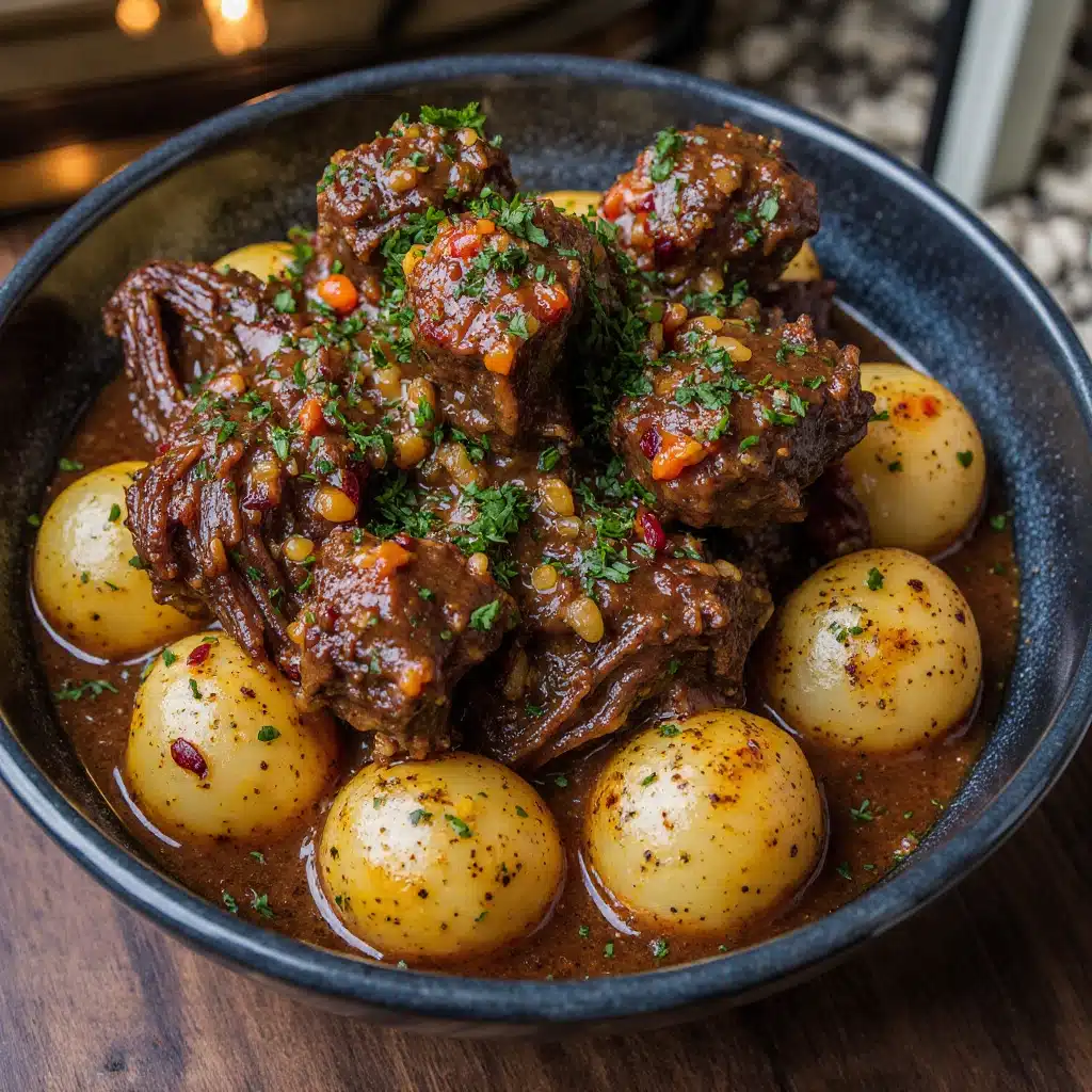 Slow Cooker Garlic Butter Beef with Potatoes 4 img 2